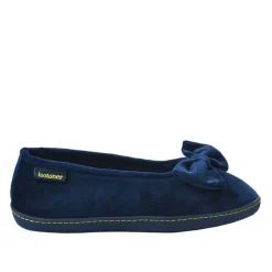 ISOTONER Chaussons Femme Avec Noeuds Bleu Marine|Femme Chaussons