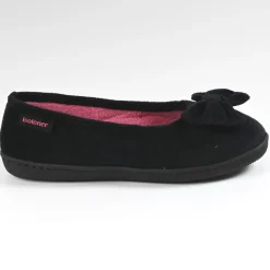 ISOTONER Chaussons Femme Avec Noeuds Noir|Femme Chaussons