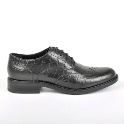 TIPO ALTO Derbies Avec Effet Croco Noir|Femme Derbies