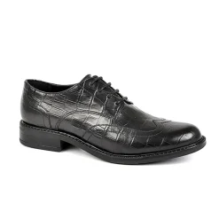 TIPO ALTO Derbies Avec Effet Croco Noir|Femme Derbies