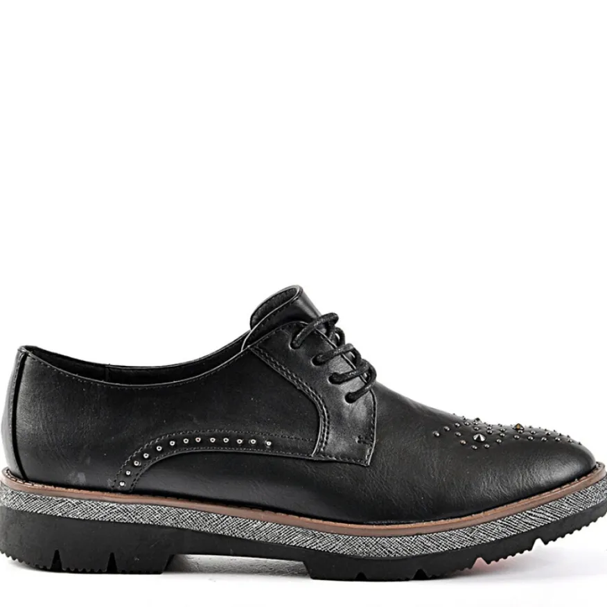 ANA LUNA Derbies Avec Petits Clous Noir|Femme Derbies