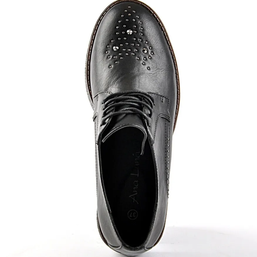 ANA LUNA Derbies Avec Petits Clous Noir|Femme Derbies