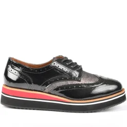 ANA LUNA Derbies Femme Avec Bout Fleuri Noir|Femme Derbies