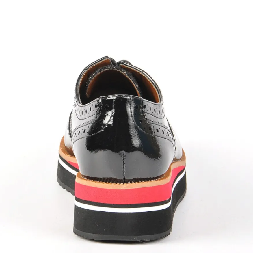 ANA LUNA Derbies Femme Avec Bout Fleuri Noir|Femme Derbies