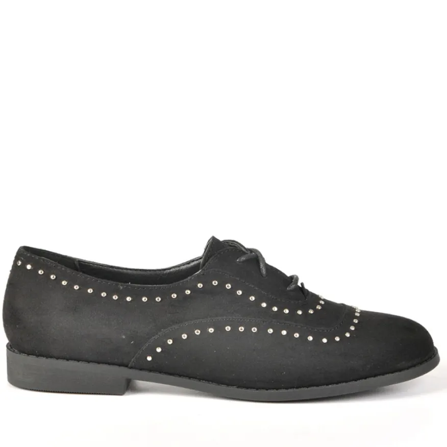 ANA LUNA Derbies Femme Avec Petits Clous Noir|Femme Derbies