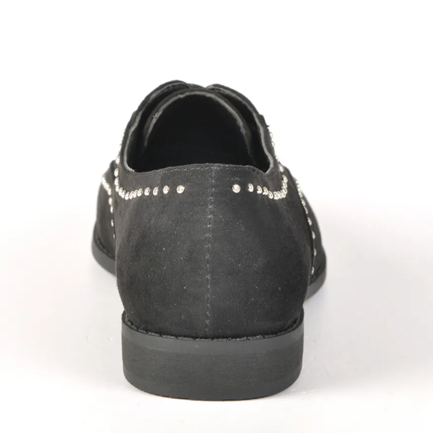 ANA LUNA Derbies Femme Avec Petits Clous Noir|Femme Derbies