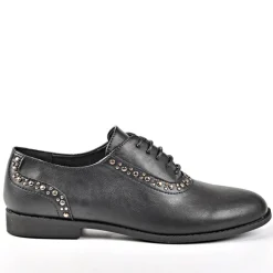 ANA LUNA Derbies Femme Avec Petits Clous Noir|Femme Derbies
