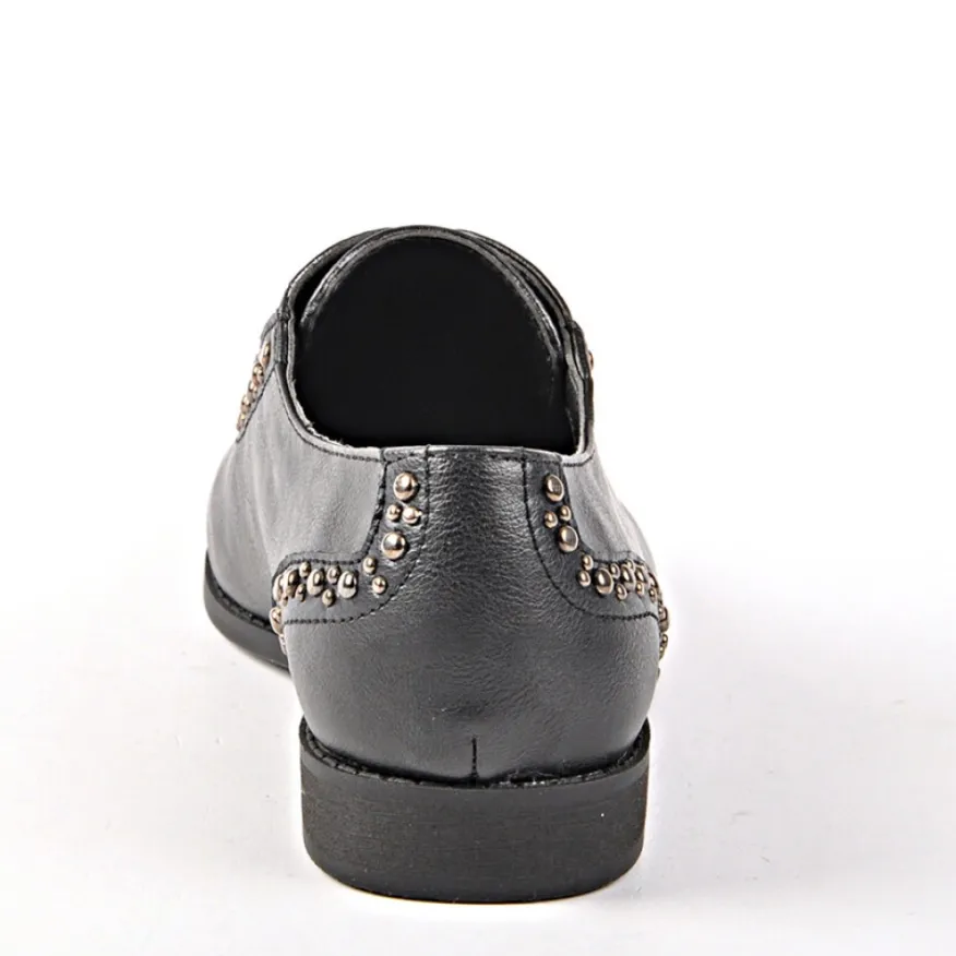 ANA LUNA Derbies Femme Avec Petits Clous Noir|Femme Derbies