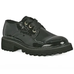 VICE VERSA Derbies Plateforme Femme Vernis Noir Crantees |Femme Derbies