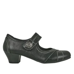 LADY CONFORT Escarpins A Brides Avec Boutons Fantaisies Noir|Femme Escarpins