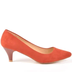 ANA LUNA Escarpins Femme Aspect Velours Orange|Femme Escarpins