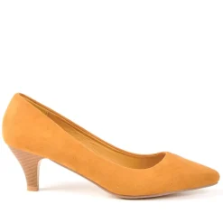 ANA LUNA Escarpins Femme Aspect Velours Jaune|Femme Escarpins