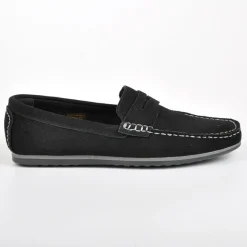 FORTUNATO Mocassins Aspect Daim Noir|Homme Mocassins, Chaussures Bateaux