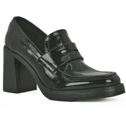 MASCARA Mocassins A Talon Carre Femme Vernis Noir |Femme Mocassins