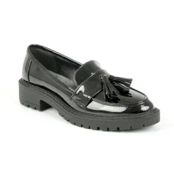 VICE VERSA Mocassins Avec Pampilles Vernis Noir|Femme Mocassins
