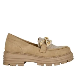 VICE VERSA Mocassins Femme Beige Semelle Crantee |Femme Mocassins