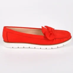 VICE VERSA Mocassins Femme Semelles Souples Rouge|Femme Mocassins