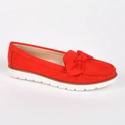 VICE VERSA Mocassins Femme Semelles Souples Rouge|Femme Mocassins