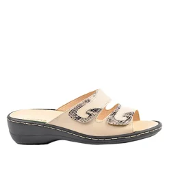 FLEX'IS Mules A Talons Beige|Femme Chaussures Confort
