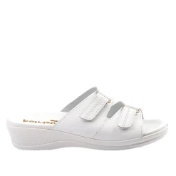 FLEX'IS Mules Compensees Femme Blanc|Femme Chaussures Confort