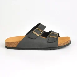 ARIZONA Mules Deux Brides A Boucles Homme Noir|Homme Mules, Tongs