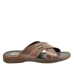 ARIZONA Mules Homme A Brides Croisees En Cuir Marron|Homme Mules, Tongs