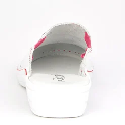 FLEX'IS Mules Sabots Avec Surpiqures Contrastantes Blanc|Femme Chaussures Confort