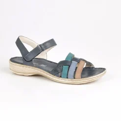 LADY CONFORT Sandales A Talons Femme Bleu Marine|Femme Chaussures Confort