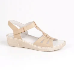 LADY CONFORT Sandales Compensees Femme Confort Beige|Femme Chaussures Confort