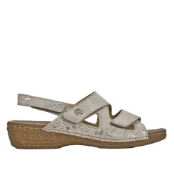 LADY CONFORT Sandales Compensees Femme Cuir Beige |Femme Chaussures Confort