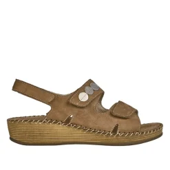 LADY CONFORT Sandales Compensees Femme Cuir Marron |Femme Chaussures Confort