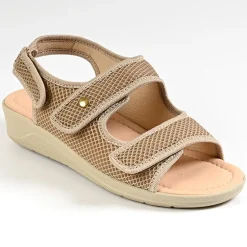 FLEX'IS Sandales Compensees Femme Flexi's Beige|Femme Chaussures Confort