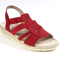 SCALINA Sandales Compensees Femme Rouge|Femme Chaussures Confort