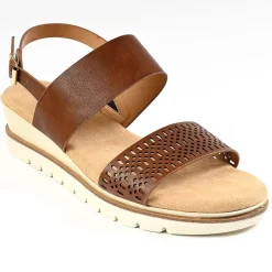 SCALINA Sandales Compensees Femme Marron|Femme Chaussures Confort