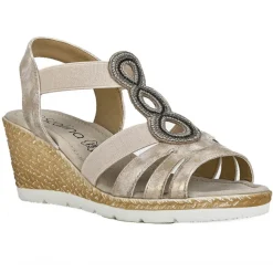 SCALINA Sandales Compensees Femme Dore|Femme Chaussures Confort