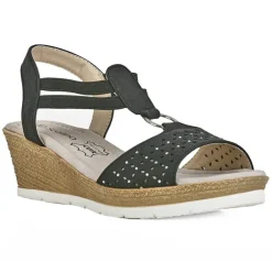 SCALINA Sandales Compensees Femme Noir|Femme Chaussures Confort