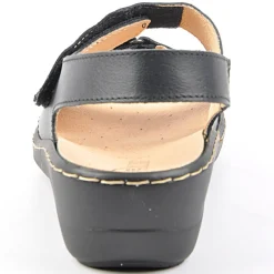 FLEX'IS Sandales Compensees Noir|Femme Chaussures Confort