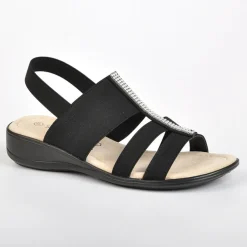 SCALINA Sandales Compensees Noir|Femme Chaussures Confort