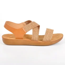 SCALINA Sandales Femme Compensees Avec Elastiques Marron|Femme Chaussures Confort