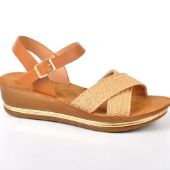 SCALINA Sandales Femme Compensees Marron|Femme Chaussures Confort