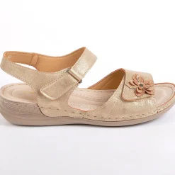 LADY CONFORT Sandales Femme Semelles Souples Dore|Femme Chaussures Confort