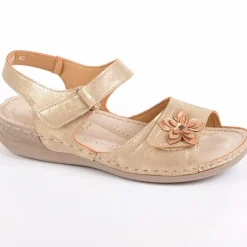 LADY CONFORT Sandales Femme Semelles Souples Dore|Femme Chaussures Confort