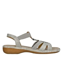 LADY CONFORT Sandales Plates Femme Argente|Femme Chaussures Confort