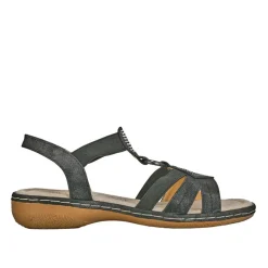 LADY CONFORT Sandales Plates Femme Noir|Femme Chaussures Confort