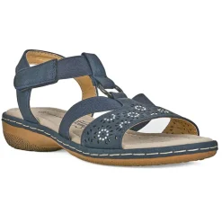 LADY CONFORT Sandales Plates Femme Bleu Marine|Femme Chaussures Confort